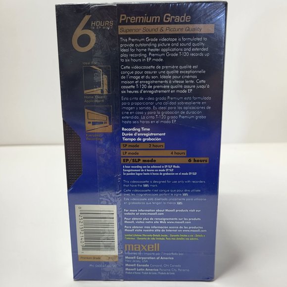 Lot of 6 Maxell Blank Video Cassette 6 Hours Premium Grade VHS T-120 VCR - Picture 3 of 9